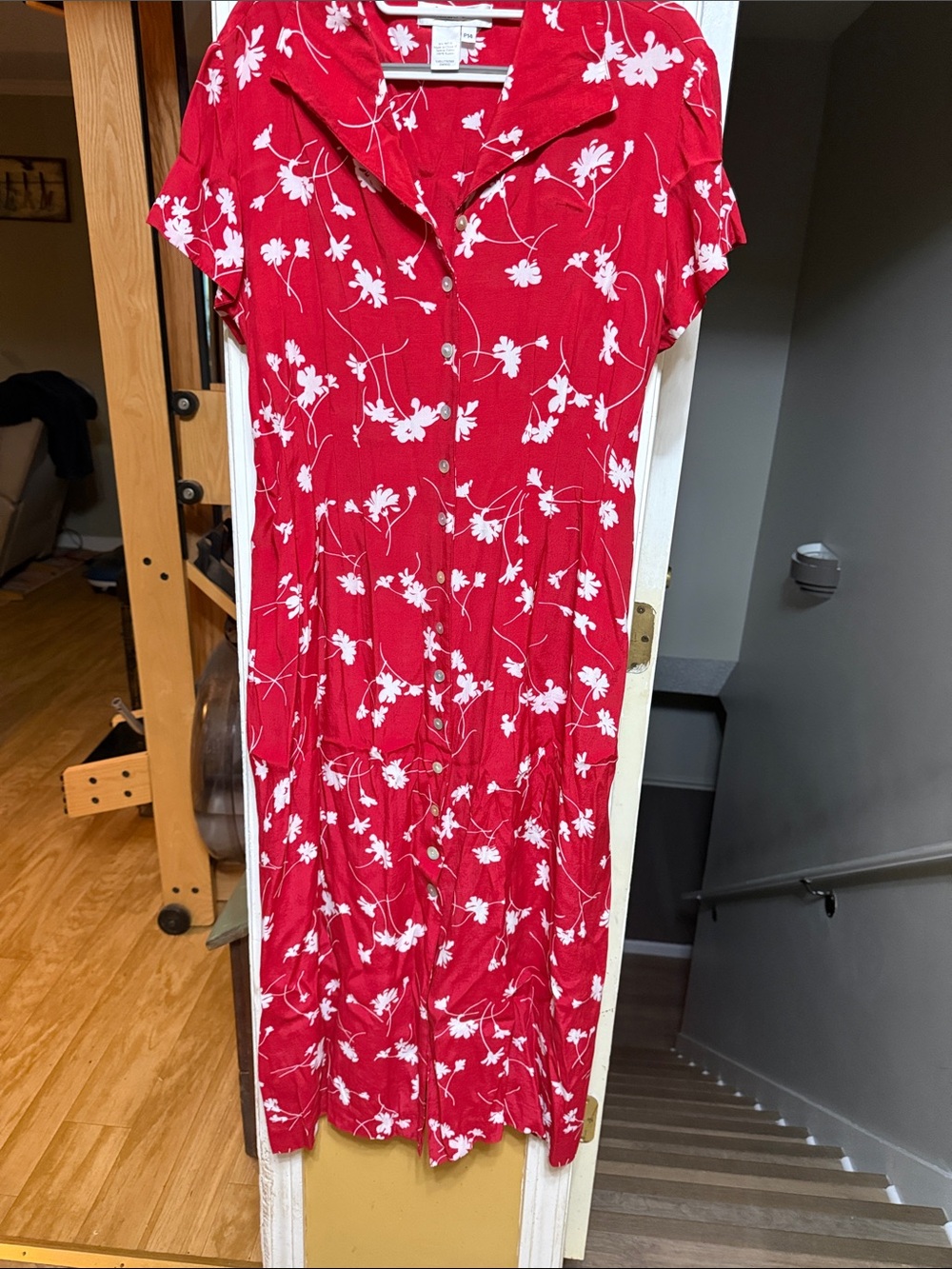 Coldwater Creek Red Floral Maxi Dress